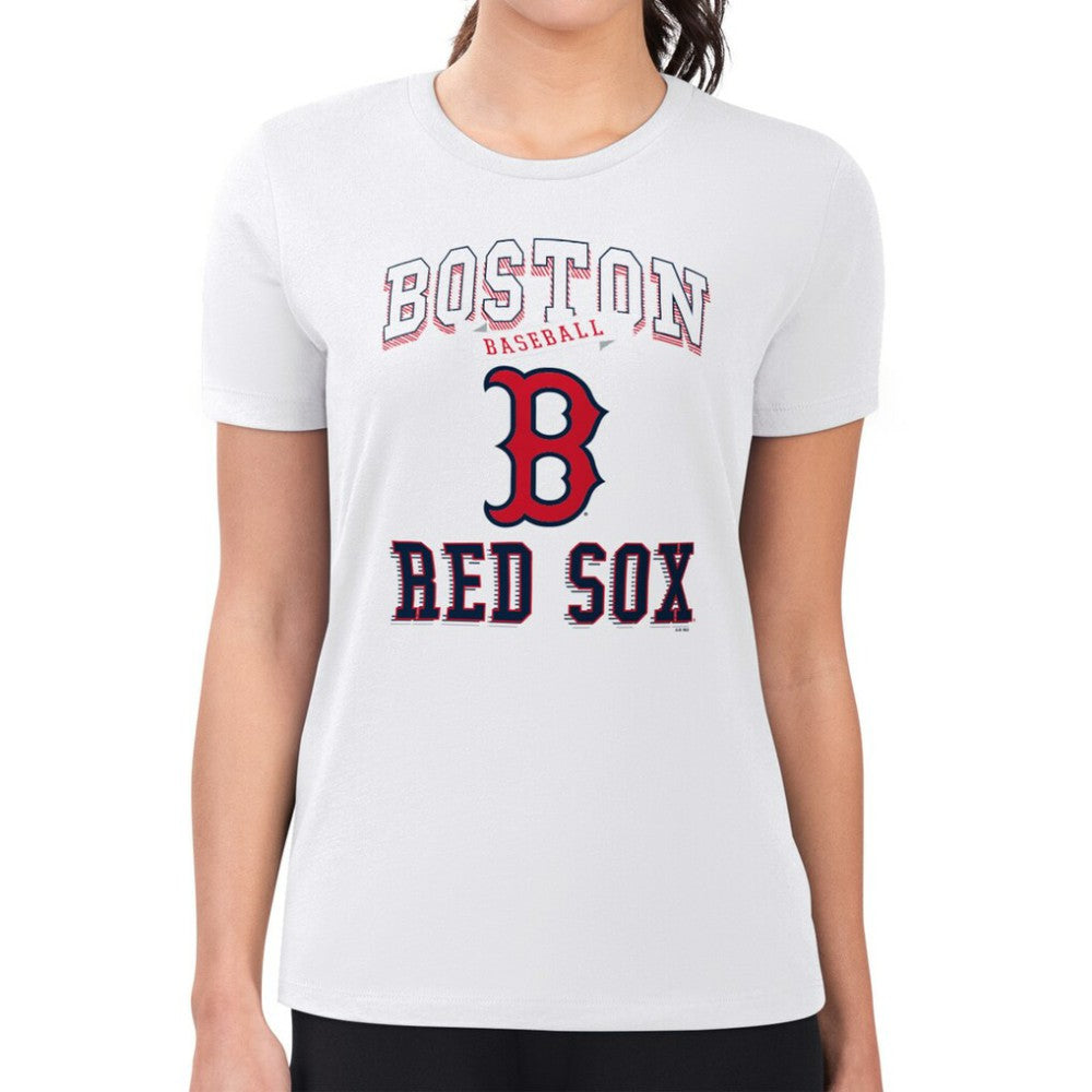 White Boston Red Sox G-III 4Her by Carl Banks Women's Super-Slim Fit Lightweight Team Logo Graphic T-Shirt