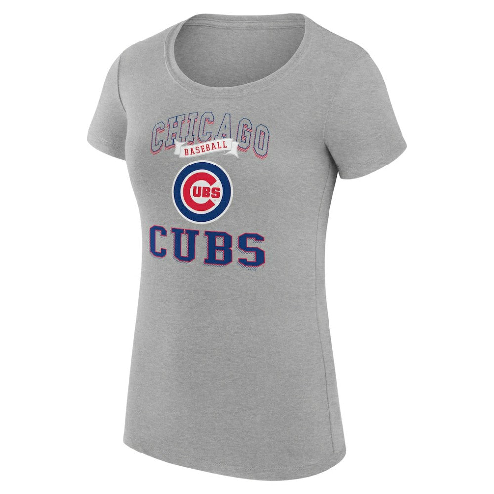 Heather Gray Chicago Cubs G-III 4Her by Carl Banks Women's Super-Slim Fit Lightweight Team Logo Graphic T-Shirt