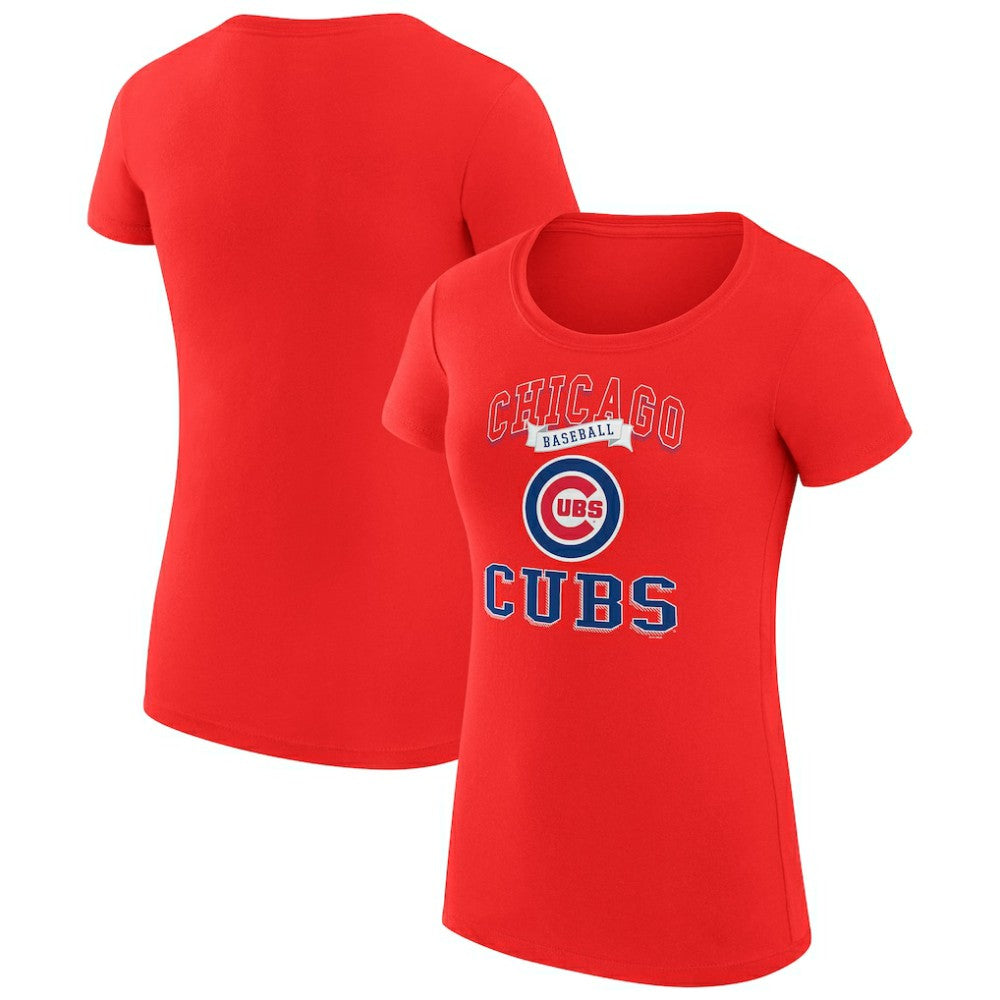 Red Chicago Cubs G-III 4Her by Carl Banks Women's Super-Slim Fit Lightweight Team Logo Graphic T-Shirt