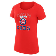 Red Chicago Cubs G-III 4Her by Carl Banks Women's Super-Slim Fit Lightweight Team Logo Graphic T-Shirt