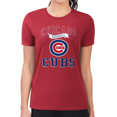 Red Chicago Cubs G-III 4Her by Carl Banks Women's Super-Slim Fit Lightweight Team Logo Graphic T-Shirt