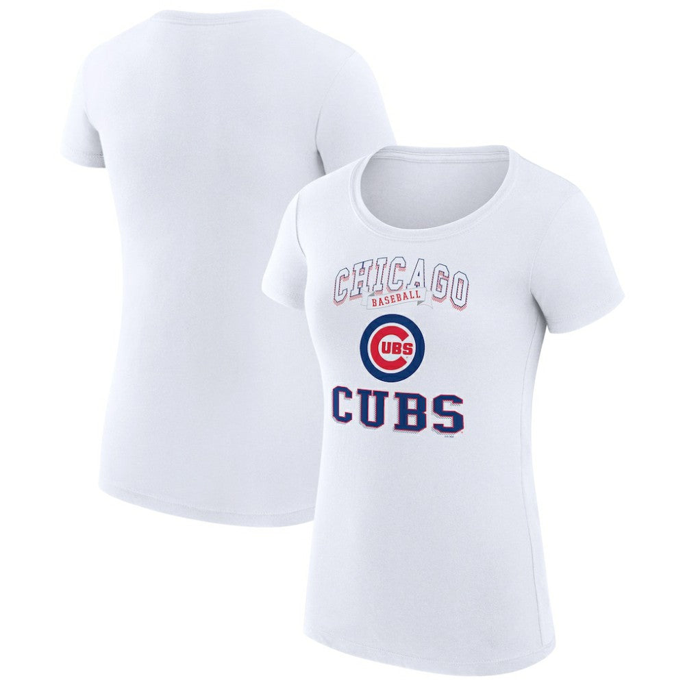White Chicago Cubs G-III 4Her by Carl Banks Women's Super-Slim Fit Lightweight Team Logo Graphic T-Shirt