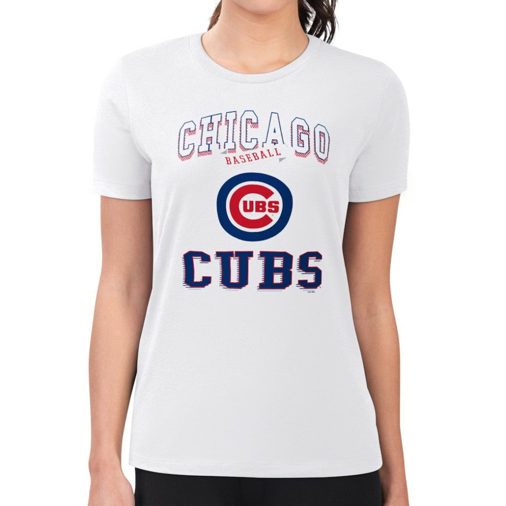 White Chicago Cubs G-III 4Her by Carl Banks Women's Super-Slim Fit Lightweight Team Logo Graphic T-Shirt