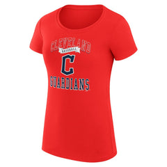 Red Cleveland Guardians G-III 4Her by Carl Banks Women's Super-Slim Fit Lightweight Team Logo Graphic T-Shirt