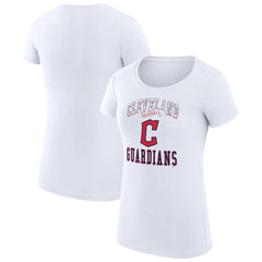 White Cleveland Guardians G-III 4Her by Carl Banks Women's Super-Slim Fit Lightweight Team Logo Graphic T-Shirt