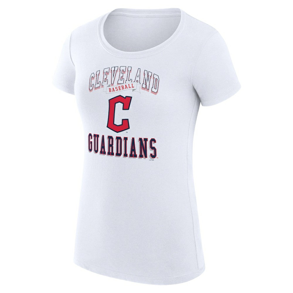 White Cleveland Guardians G-III 4Her by Carl Banks Women's Super-Slim Fit Lightweight Team Logo Graphic T-Shirt