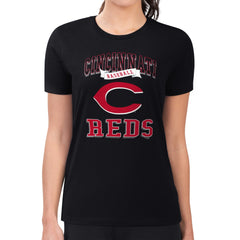 Black Cincinnati Reds G-III 4Her by Carl Banks Women's Super-Slim Fit Lightweight Team Logo Graphic T-Shirt
