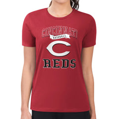 Red Cincinnati Reds G-III 4Her by Carl Banks Women's Super-Slim Fit Lightweight Team Logo Graphic T-Shirt