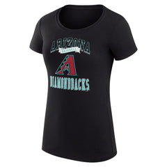 Black Arizona Diamondbacks G-III 4Her by Carl Banks Women's Super-Slim Fit Lightweight Team Logo Graphic T-Shirt