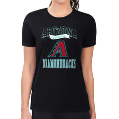 Black Arizona Diamondbacks G-III 4Her by Carl Banks Women's Super-Slim Fit Lightweight Team Logo Graphic T-Shirt