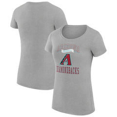 Heather Gray Arizona Diamondbacks G-III 4Her by Carl Banks Women's Super-Slim Fit Lightweight Team Logo Graphic T-Shirt
