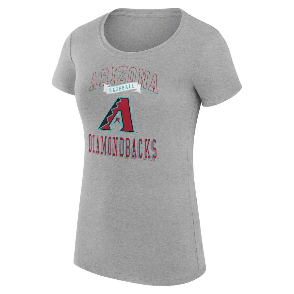 Heather Gray Arizona Diamondbacks G-III 4Her by Carl Banks Women's Super-Slim Fit Lightweight Team Logo Graphic T-Shirt