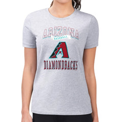 Heather Gray Arizona Diamondbacks G-III 4Her by Carl Banks Women's Super-Slim Fit Lightweight Team Logo Graphic T-Shirt