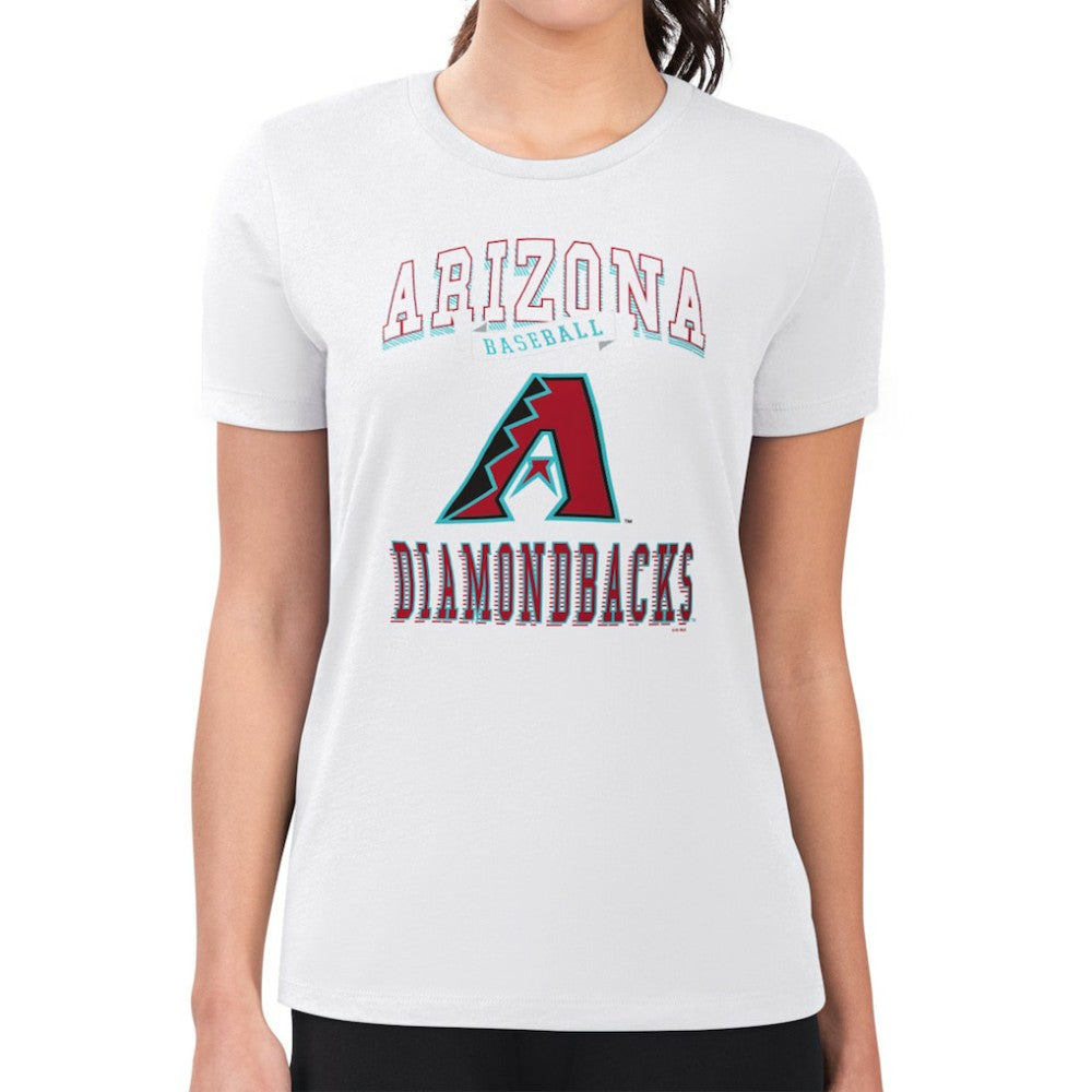 White Arizona Diamondbacks G-III 4Her by Carl Banks Women's Super-Slim Fit Lightweight Team Logo Graphic T-Shirt
