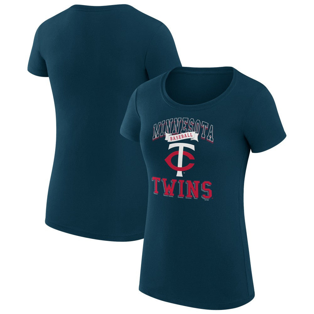 Navy Minnesota Twins G-III 4Her by Carl Banks Women's Super-Slim Fit Lightweight Team Logo Graphic T-Shirt