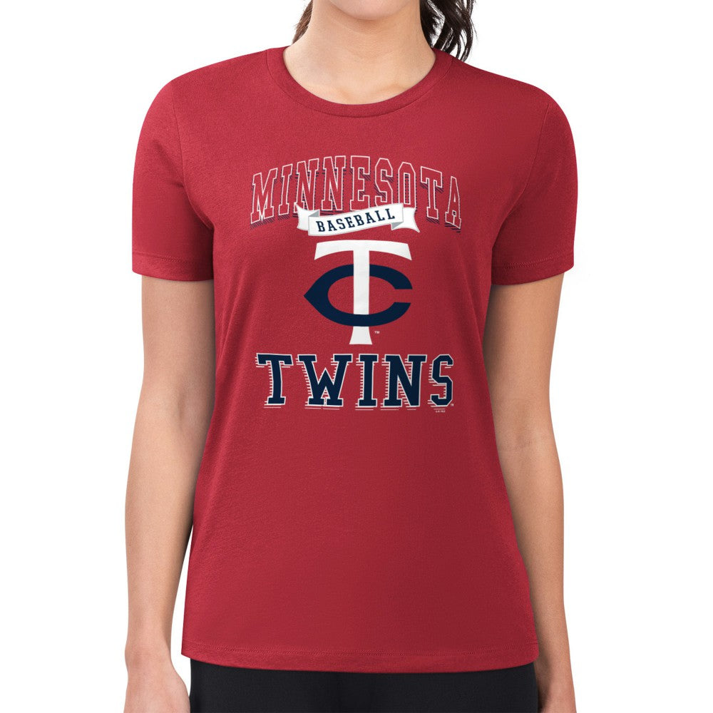 Red Minnesota Twins G-III 4Her by Carl Banks Women's Super-Slim Fit Lightweight Team Logo Graphic T-Shirt