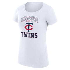 White Minnesota Twins G-III 4Her by Carl Banks Women's Super-Slim Fit Lightweight Team Logo Graphic T-Shirt
