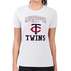White Minnesota Twins G-III 4Her by Carl Banks Women's Super-Slim Fit Lightweight Team Logo Graphic T-Shirt