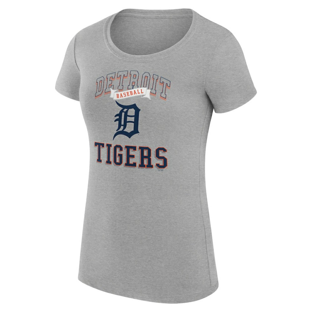 Heather Gray Detroit Tigers G-III 4Her by Carl Banks Women's Super-Slim Fit Lightweight Team Logo Graphic T-Shirt