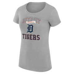 Heather Gray Detroit Tigers G-III 4Her by Carl Banks Women's Super-Slim Fit Lightweight Team Logo Graphic T-Shirt