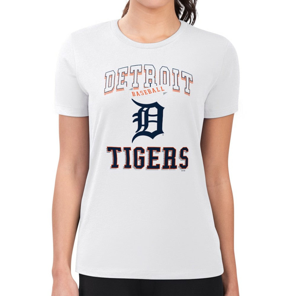 White Detroit Tigers G-III 4Her by Carl Banks Women's Super-Slim Fit Lightweight Team Logo Graphic T-Shirt