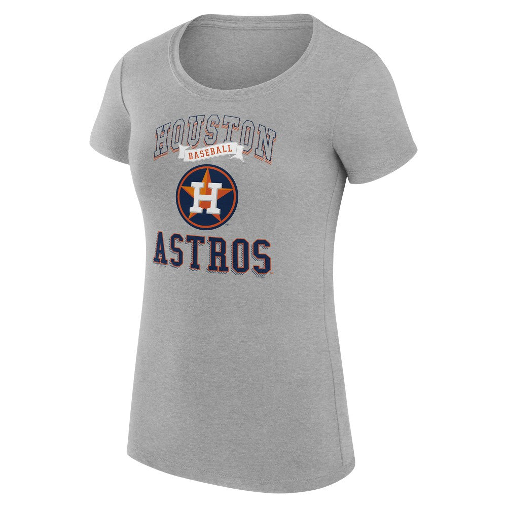 Heather Gray Houston Astros G-III 4Her by Carl Banks Women's Super-Slim Fit Lightweight Team Logo Graphic T-Shirt