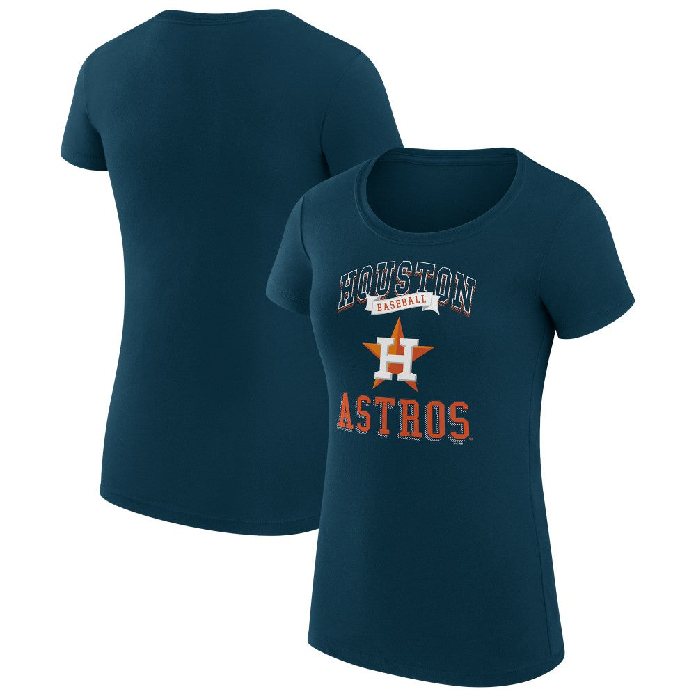 Navy Houston Astros G-III 4Her by Carl Banks Women's Super-Slim Fit Lightweight Team Logo Graphic T-Shirt
