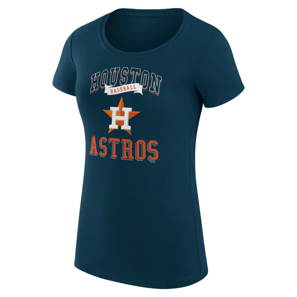 Navy Houston Astros G-III 4Her by Carl Banks Women's Super-Slim Fit Lightweight Team Logo Graphic T-Shirt