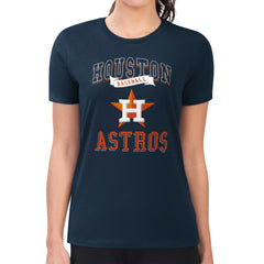 Navy Houston Astros G-III 4Her by Carl Banks Women's Super-Slim Fit Lightweight Team Logo Graphic T-Shirt