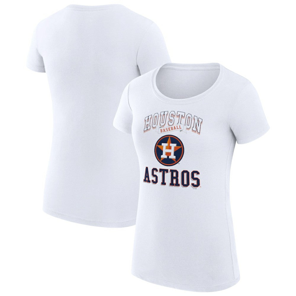 White Houston Astros G-III 4Her by Carl Banks Women's Super-Slim Fit Lightweight Team Logo Graphic T-Shirt