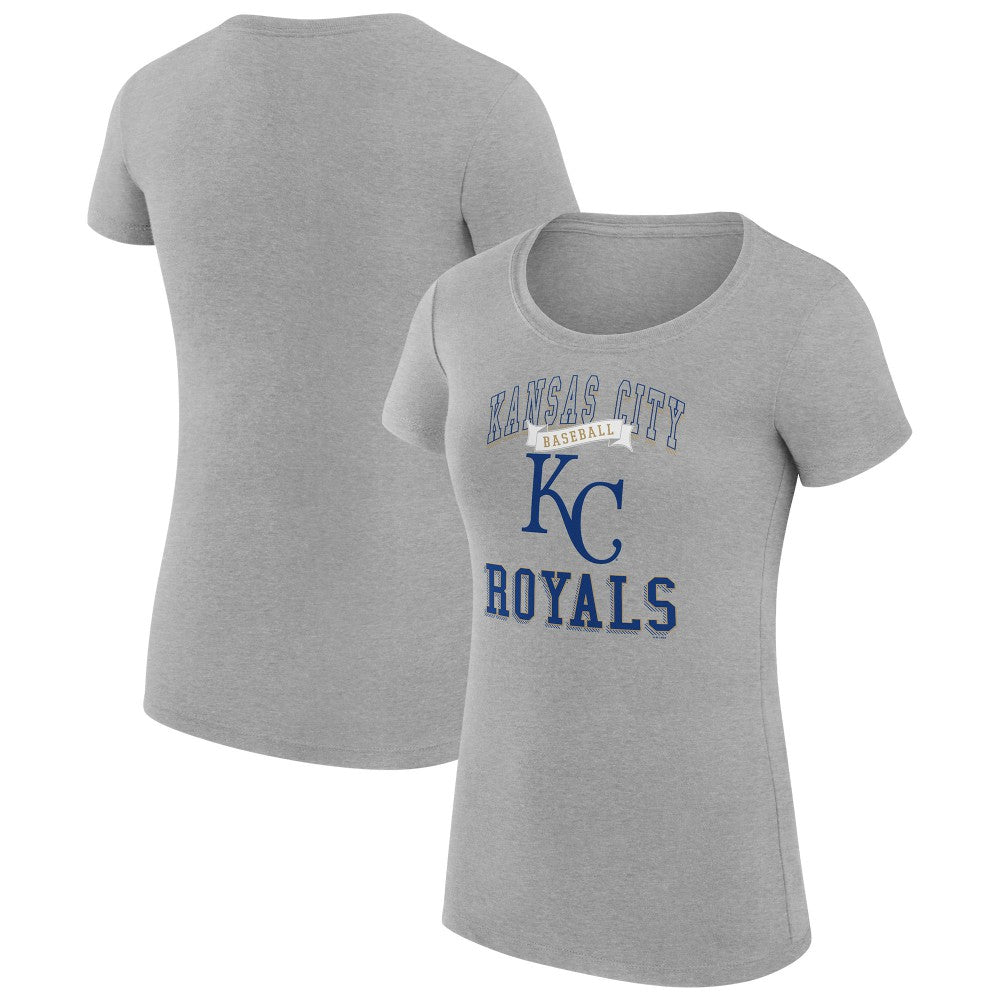Heather Gray Kansas City Royals G-III 4Her by Carl Banks Women's Super-Slim Fit Lightweight Team Logo Graphic T-Shirt