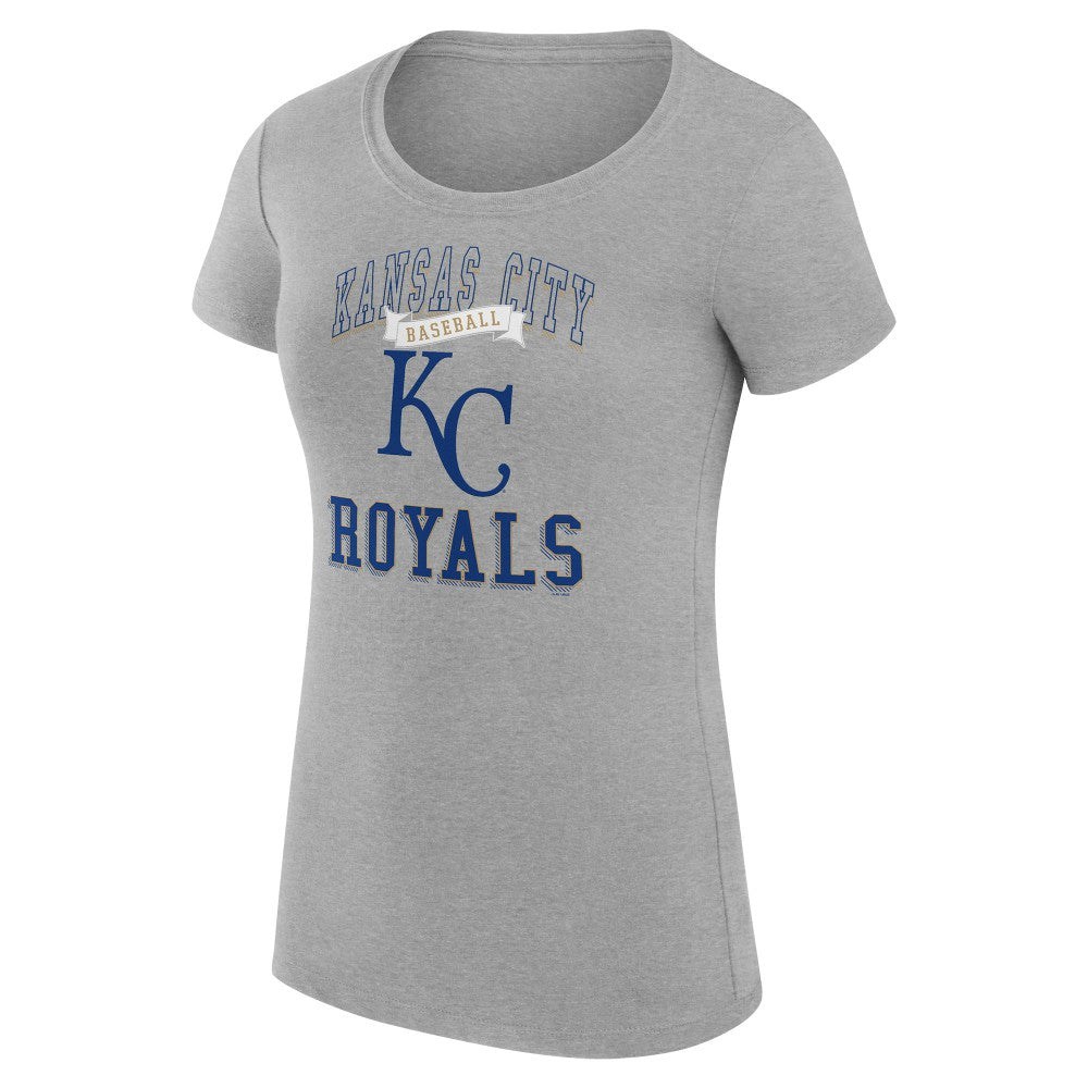 Heather Gray Kansas City Royals G-III 4Her by Carl Banks Women's Super-Slim Fit Lightweight Team Logo Graphic T-Shirt