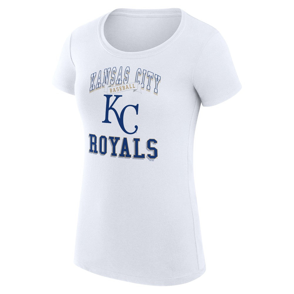 White Kansas City Royals G-III 4Her by Carl Banks Women's Super-Slim Fit Lightweight Team Logo Graphic T-Shirt