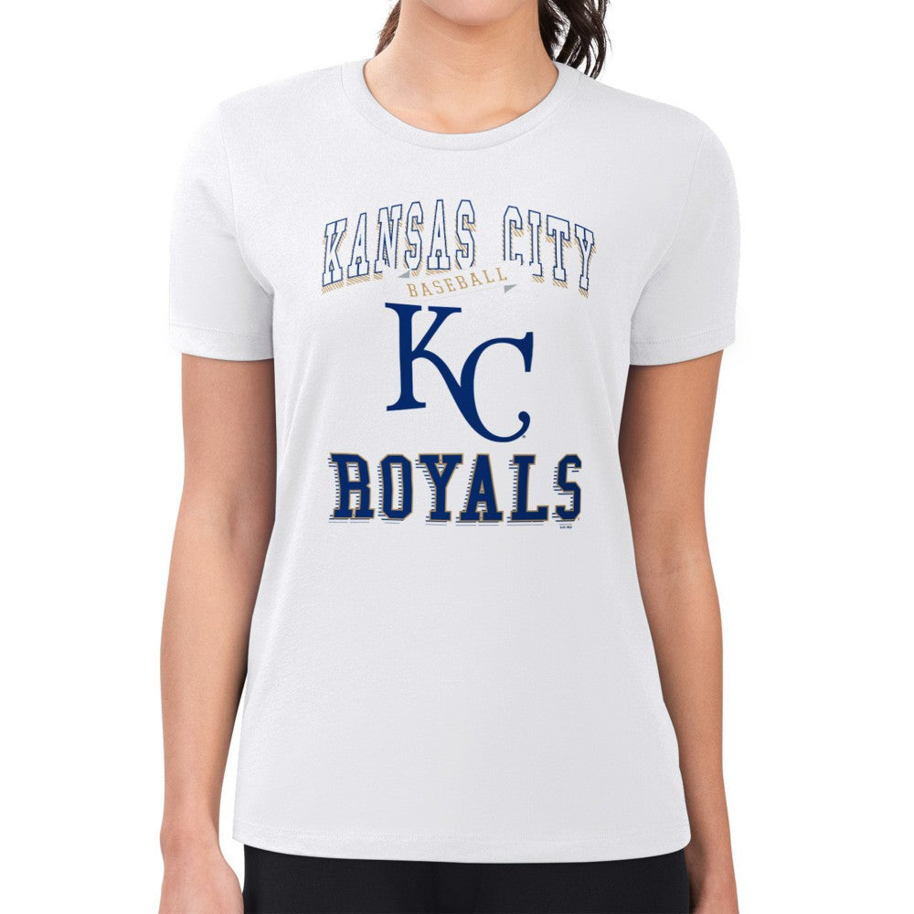 White Kansas City Royals G-III 4Her by Carl Banks Women's Super-Slim Fit Lightweight Team Logo Graphic T-Shirt