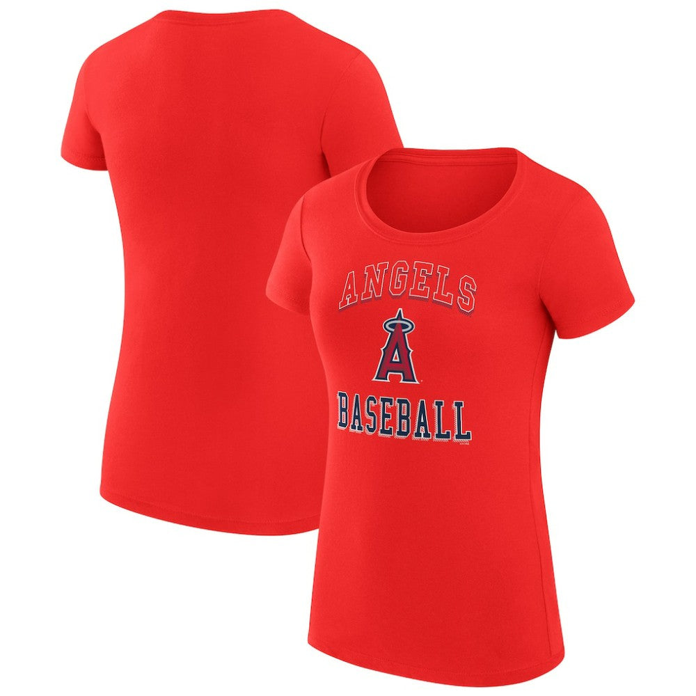 Red Los Angeles Angels G-III 4Her by Carl Banks Women's Super-Slim Fit Lightweight Team Logo Graphic T-Shirt