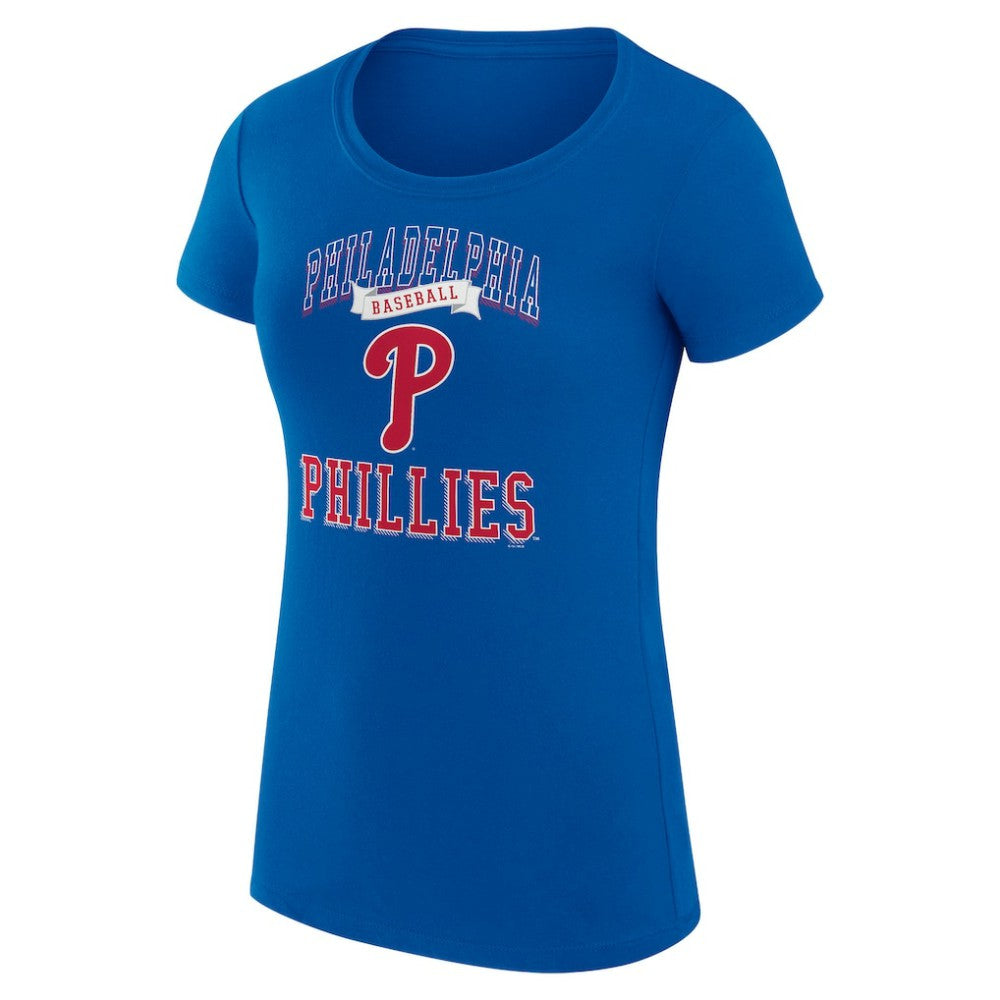 Royal Philadelphia Phillies G-III 4Her by Carl Banks Women's Super-Slim Fit Lightweight Team Logo Graphic T-Shirt