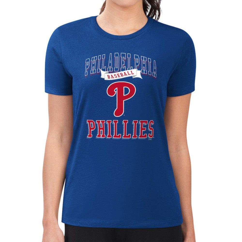 Royal Philadelphia Phillies G-III 4Her by Carl Banks Women's Super-Slim Fit Lightweight Team Logo Graphic T-Shirt