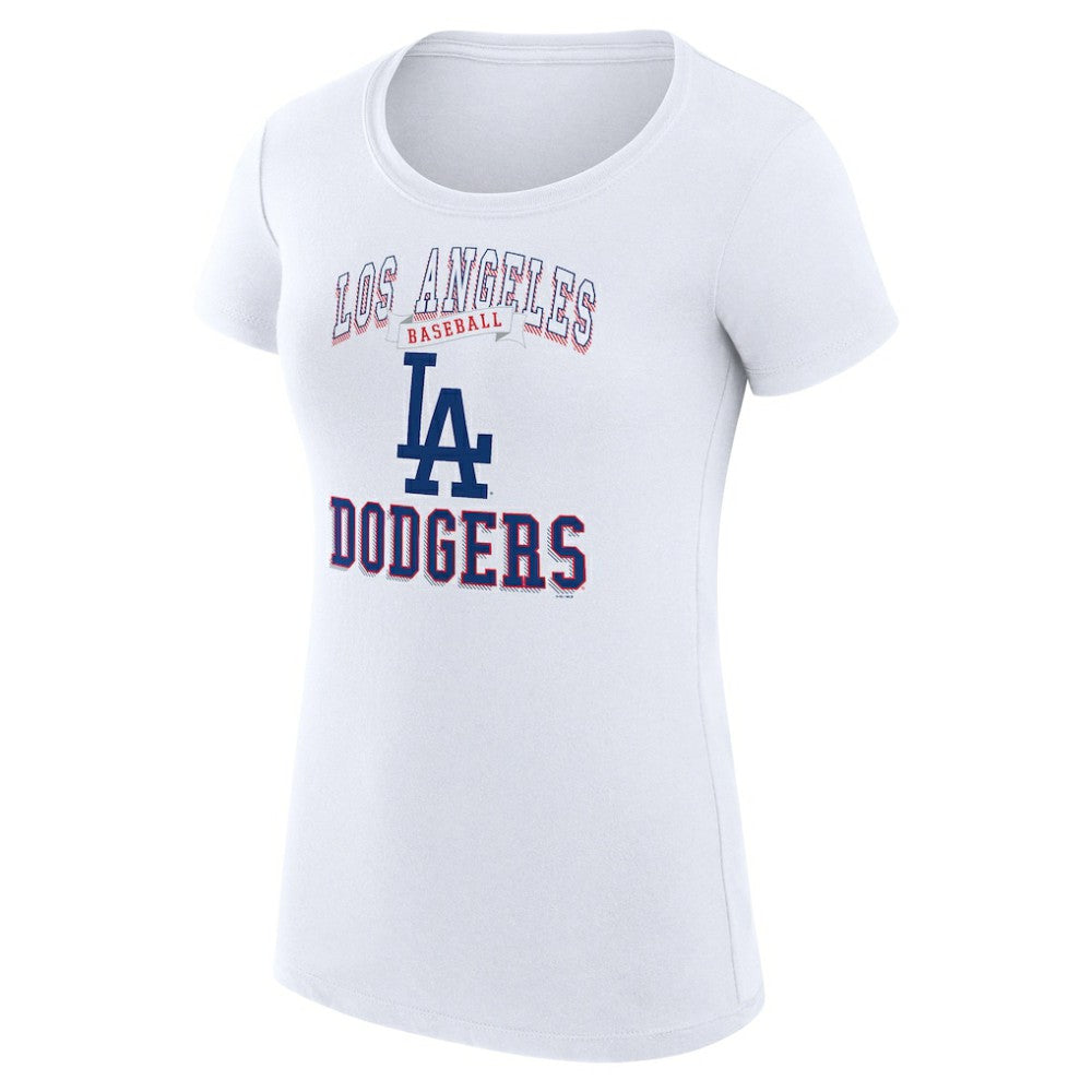 White Los Angeles Dodgers G-III 4Her by Carl Banks Women's Super-Slim Fit Lightweight Team Logo Graphic T-Shirt