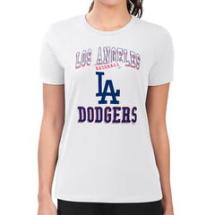 White Los Angeles Dodgers G-III 4Her by Carl Banks Women's Super-Slim Fit Lightweight Team Logo Graphic T-Shirt