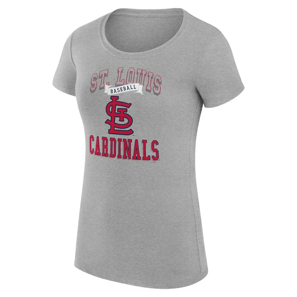 Heather Gray St. Louis Cardinals G-III 4Her by Carl Banks Women's Super-Slim Fit Lightweight Team Logo Graphic T-Shirt