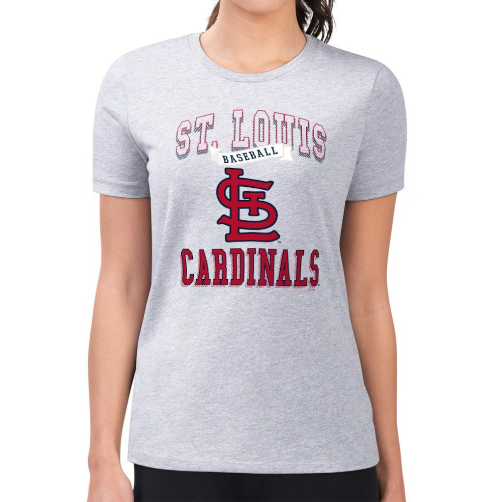Heather Gray St. Louis Cardinals G-III 4Her by Carl Banks Women's Super-Slim Fit Lightweight Team Logo Graphic T-Shirt
