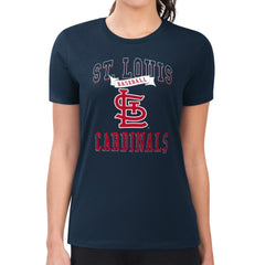 Navy St. Louis Cardinals G-III 4Her by Carl Banks Women's Super-Slim Fit Lightweight Team Logo Graphic T-Shirt