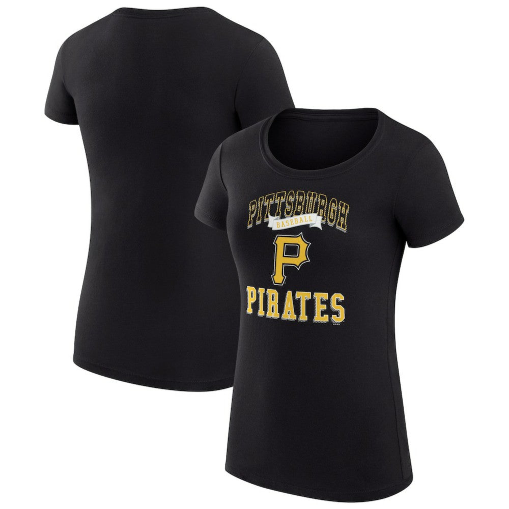 Black Pittsburgh Pirates G-III 4Her by Carl Banks Women's Super-Slim Fit Lightweight Team Logo Graphic T-Shirt