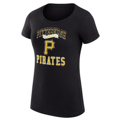 Black Pittsburgh Pirates G-III 4Her by Carl Banks Women's Super-Slim Fit Lightweight Team Logo Graphic T-Shirt