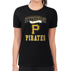 Black Pittsburgh Pirates G-III 4Her by Carl Banks Women's Super-Slim Fit Lightweight Team Logo Graphic T-Shirt