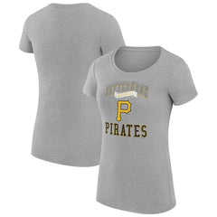 Heather Gray Pittsburgh Pirates G-III 4Her by Carl Banks Women's Super-Slim Fit Lightweight Team Logo Graphic T-Shirt
