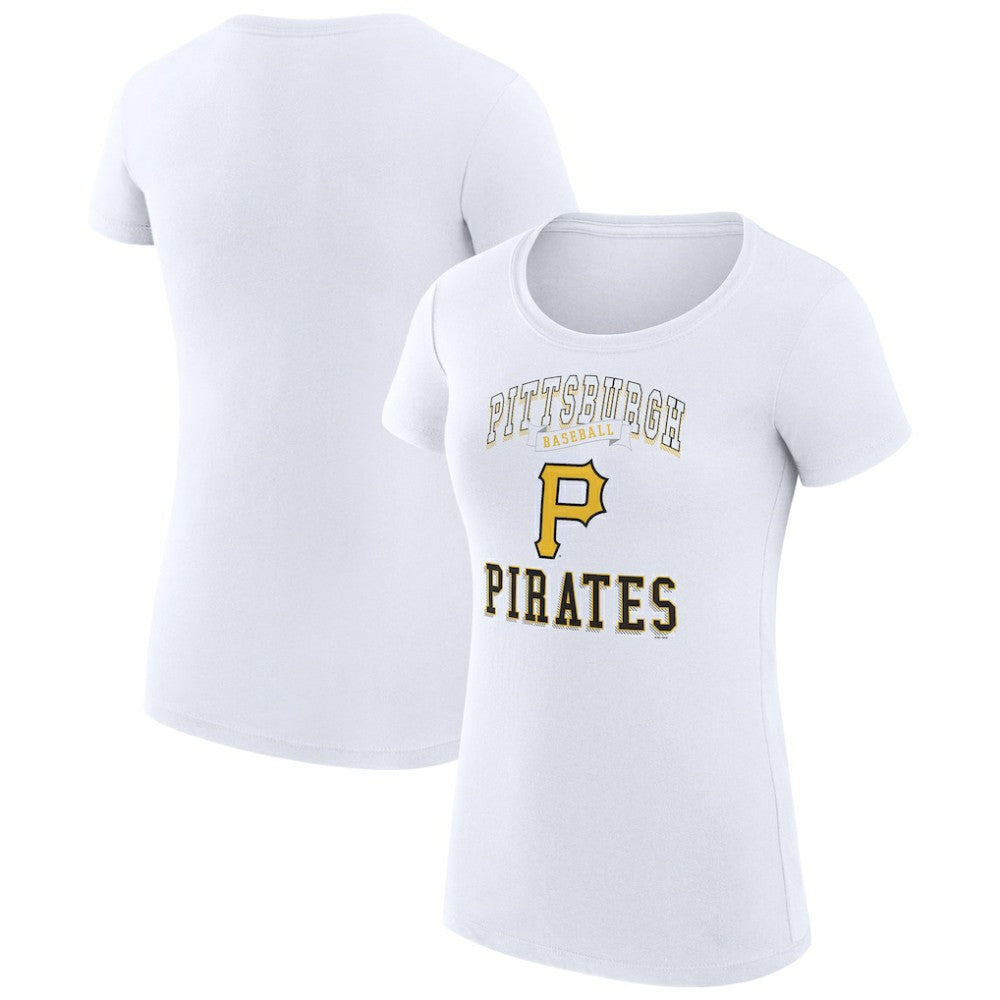 White Pittsburgh Pirates G-III 4Her by Carl Banks Women's Super-Slim Fit Lightweight Team Logo Graphic T-Shirt