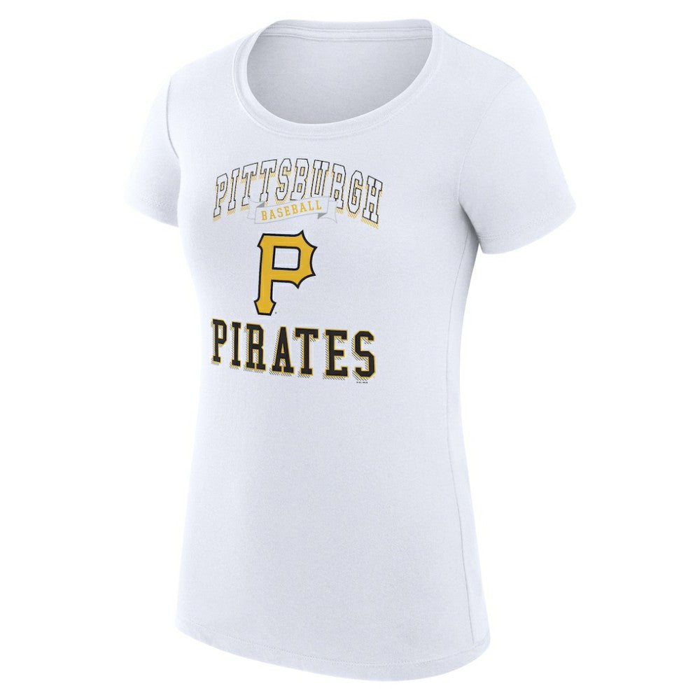 White Pittsburgh Pirates G-III 4Her by Carl Banks Women's Super-Slim Fit Lightweight Team Logo Graphic T-Shirt