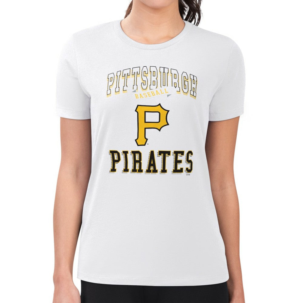 White Pittsburgh Pirates G-III 4Her by Carl Banks Women's Super-Slim Fit Lightweight Team Logo Graphic T-Shirt