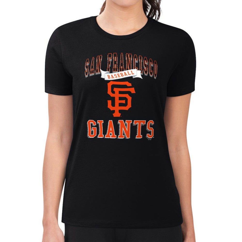 Black San Francisco Giants G-III 4Her by Carl Banks Women's Super-Slim Fit Lightweight Team Logo Graphic T-Shirt